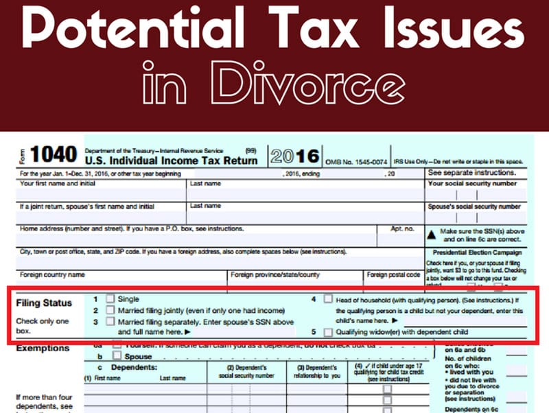 Example of tax issues in divorce