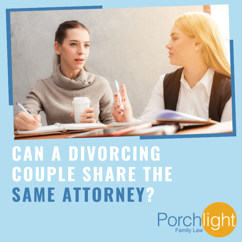 Can a divorcing couple share the same attorney?